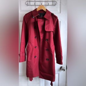 Never worn! Coach trench in burgundy color! Great quality